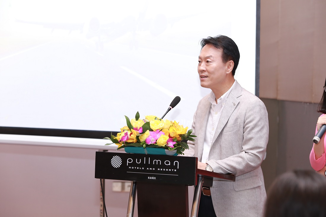 Ông Lee Sang Hoon - Đại diện hãng hàng không Air Seoul tại Việt Nam phát biểu tại sự kiện