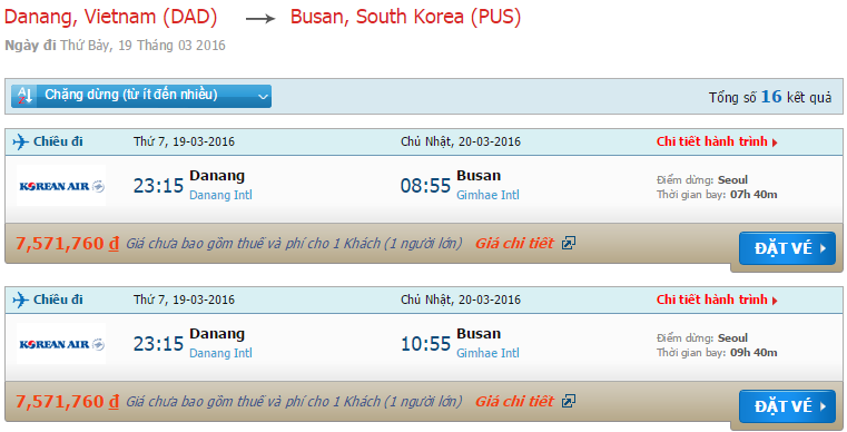 vé máy bay Korean Air đi Busan