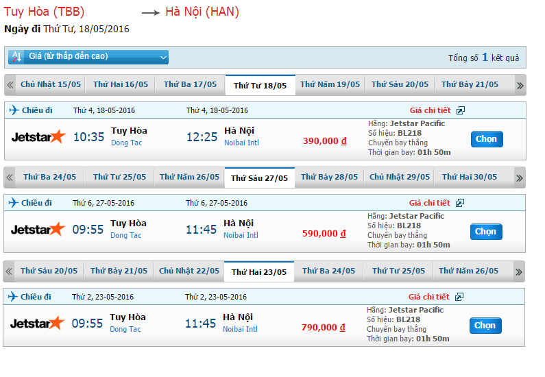 Bảng giá vé Jetstar đi Hà Nội