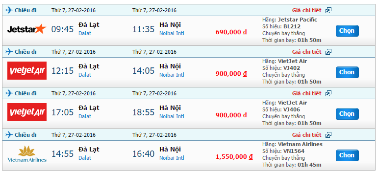 Tìm hiểu bản tin giá vé chặng Đà Lạt – Hà Nội tháng 2/2016