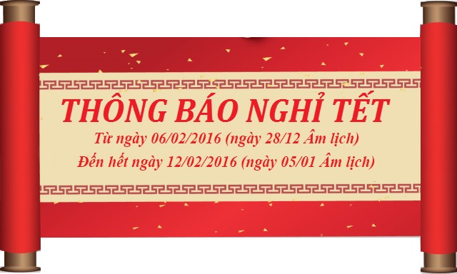Tam Vương xin thông báo tới quý khách hàng lịch nghỉ Tết 2016
